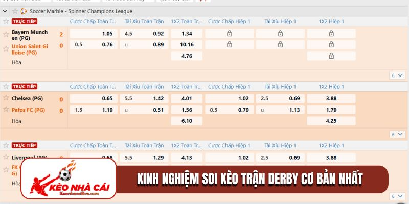 Kinh nghiệm soi kèo trận derby cơ bản nhất